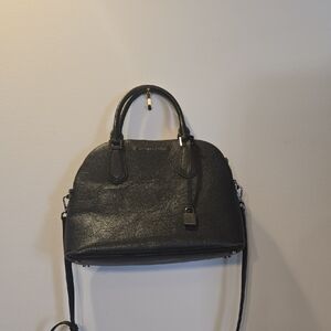 Michael Kors Black Leather Dome Satchel